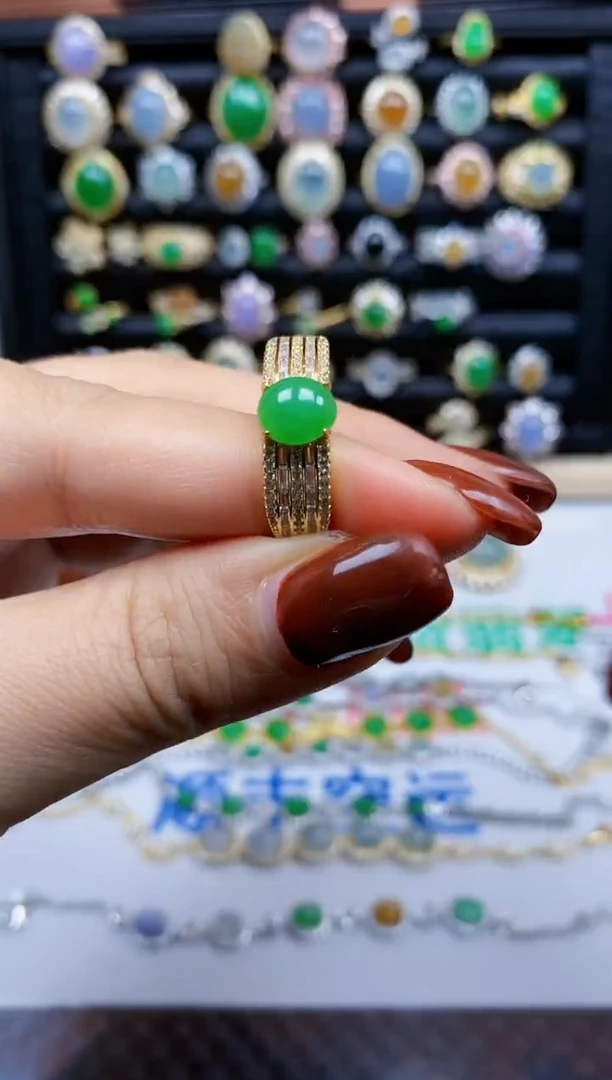 银S925镶嵌戒指翡翠199