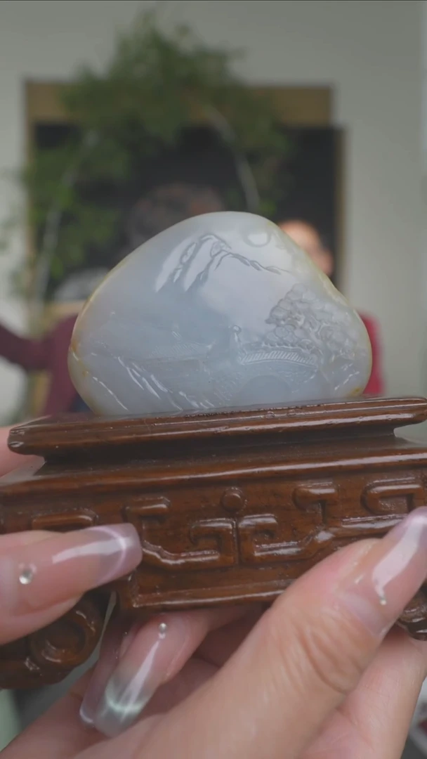 未镶嵌和田玉摆件109-山水