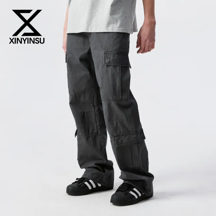 新因素SS25秋季新款美式工装裤百搭宽松直筒休闲裤潮流裤子牛仔裤