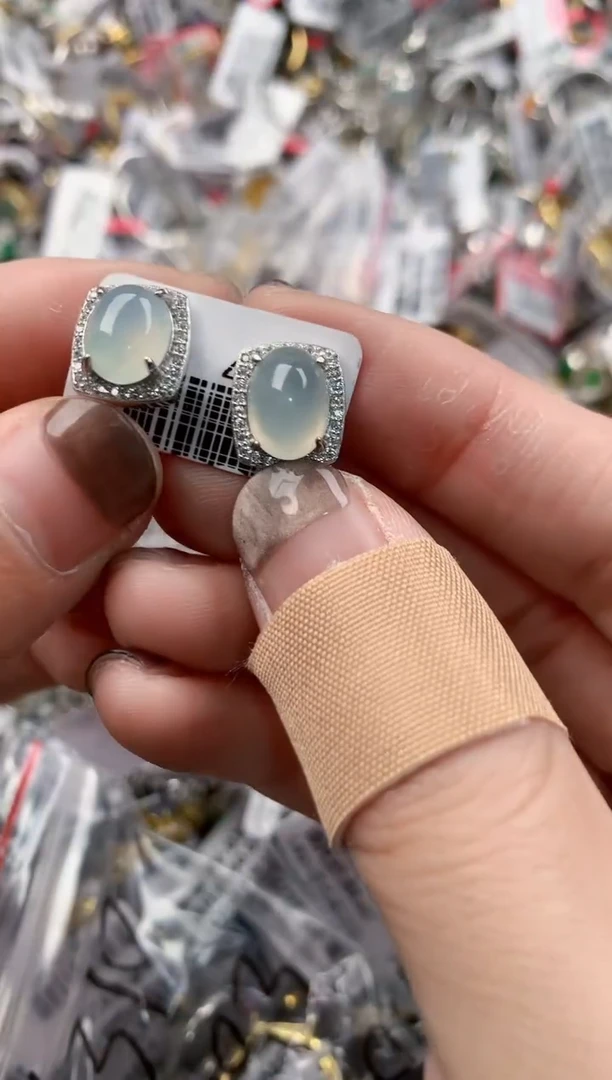 银S925镶嵌戒指翡翠444---2