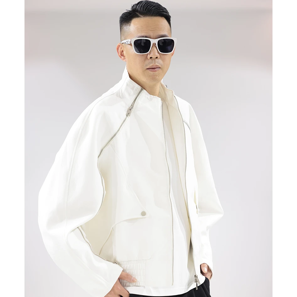 Vicwm 春秋新品 外套夹克复古宽松潮流水洗上衣