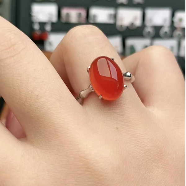 鑫辰珠宝银镶嵌设计款开口女戒指时尚百搭