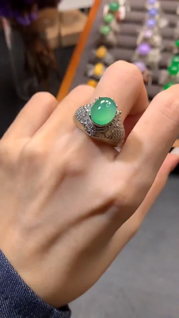 未镶嵌裸石翡翠冰蛋戒面缅甸翡翠