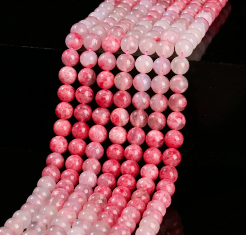 【A121】天然渐变樱花雨蔷薇石散珠diy饰品配件珠子女款手工隔珠