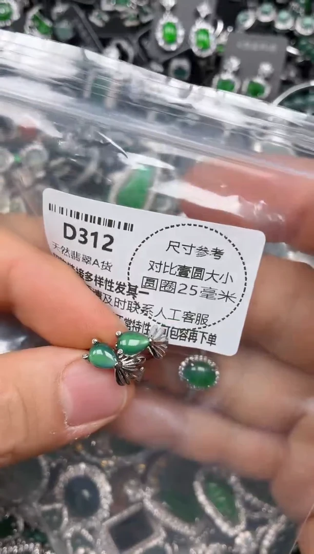 颈饰未镶嵌翡翠D312耳扣
