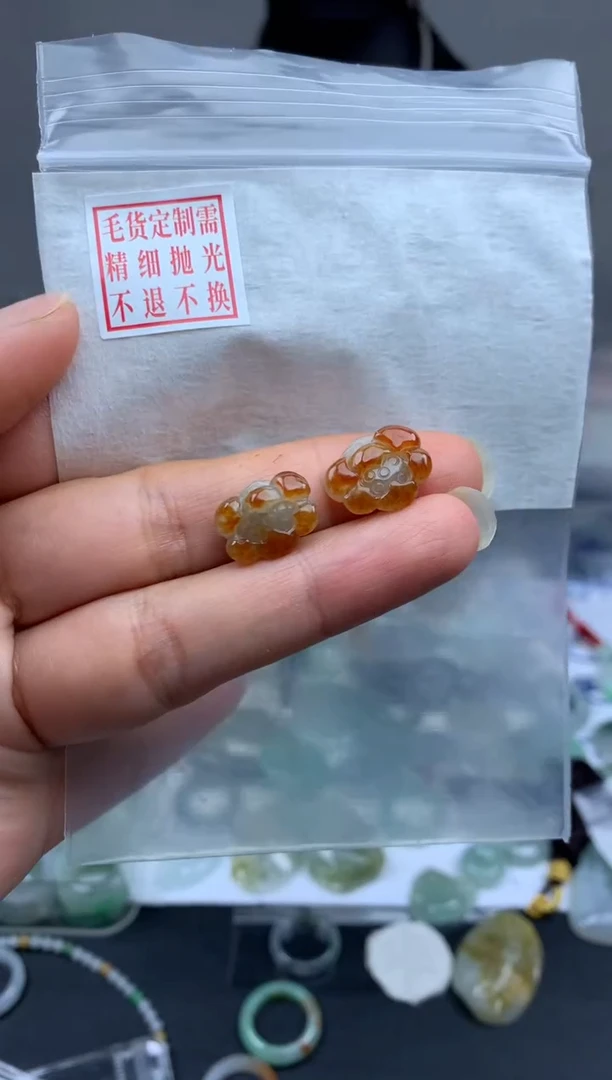 定制翡翠未镶嵌毛货需精细抛光花花 #
