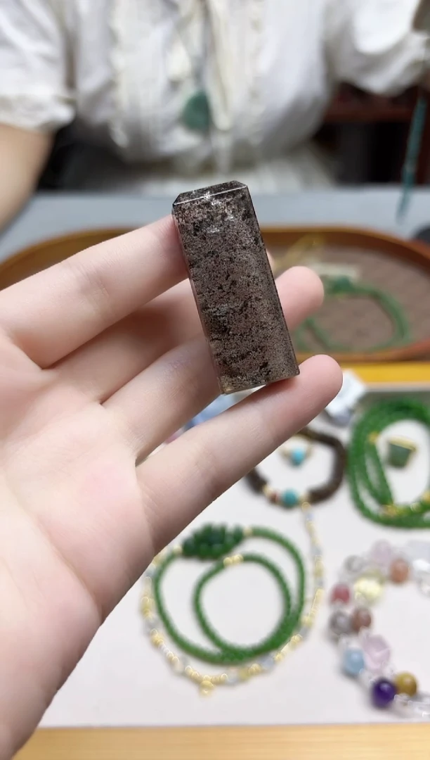 未镶嵌颈饰水晶幽灵水晶无事牌吊坠GZS编绳