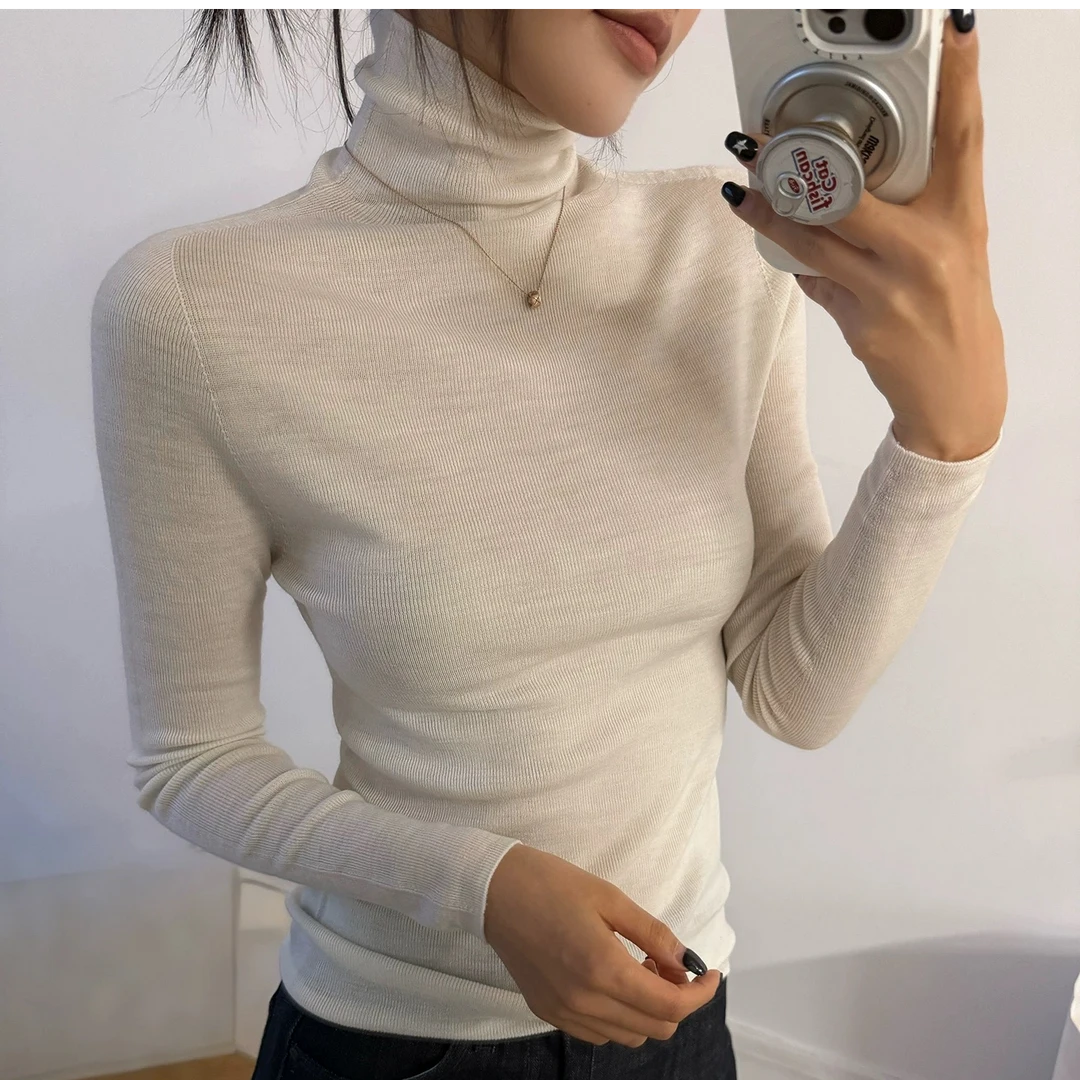 【小琴家】糖果色高领羊毛打底衫