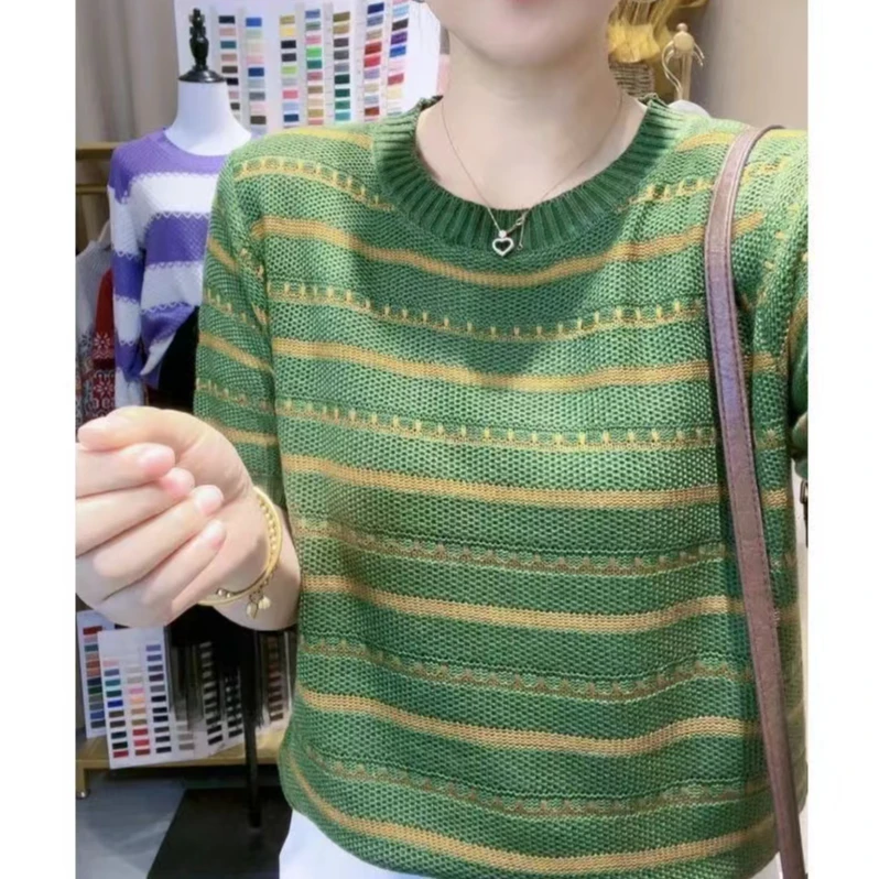 小众高级气质薄版百搭宽松针织衫女2025夏季新款韩系显瘦减龄上衣