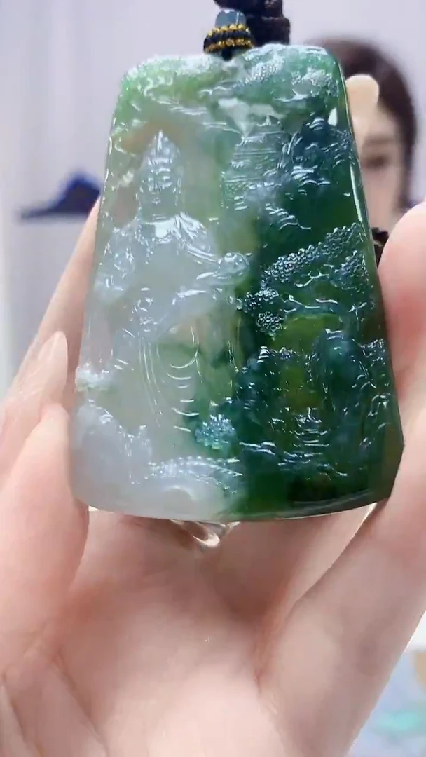 未镶嵌定制翡翠4829DD-毛货挂件154
