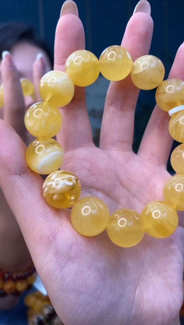 裸石琥珀未镶嵌12/12多样性发其一微瑕35