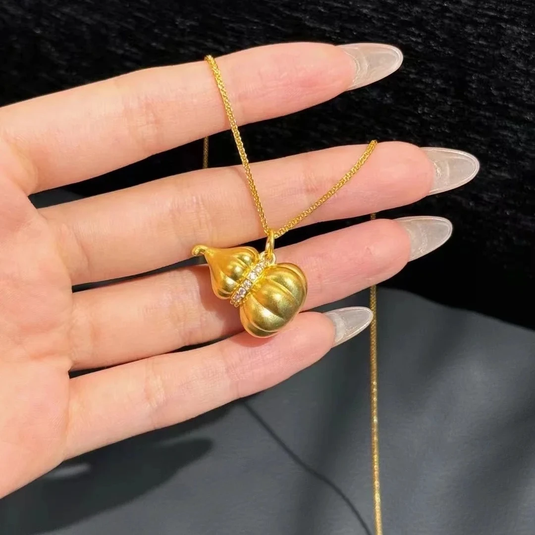 足金999吉祥南瓜葫芦福禄精致轻奢简约莫桑吊坠