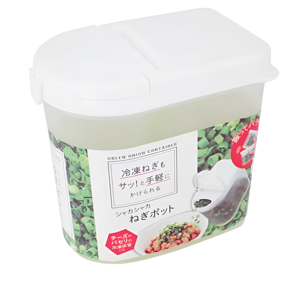 日本过滤密封葱花盒佐料储物盒冷冻