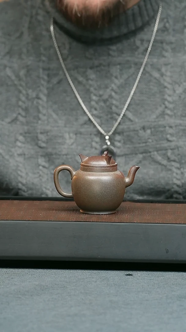 【闪购商品】紫砂茶壶五堂 大彬卣式-柴烧