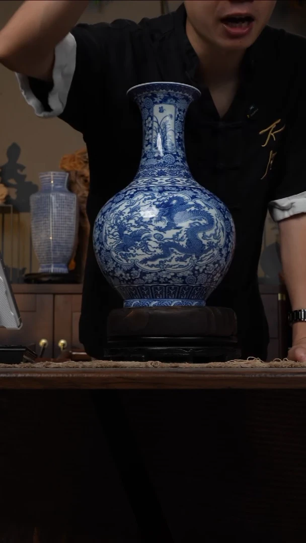 摆件WN问泥景德镇陶瓷花瓶摆件