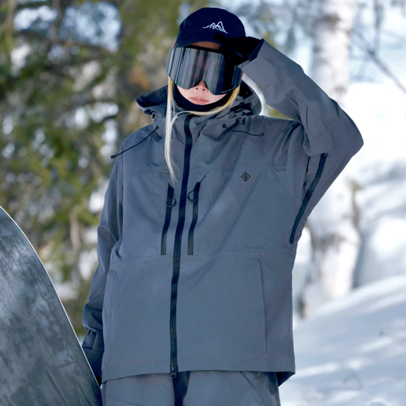 滑雪服1.0灰色单板双板专业防水防风冬季滑雪衣保暖男工装外套