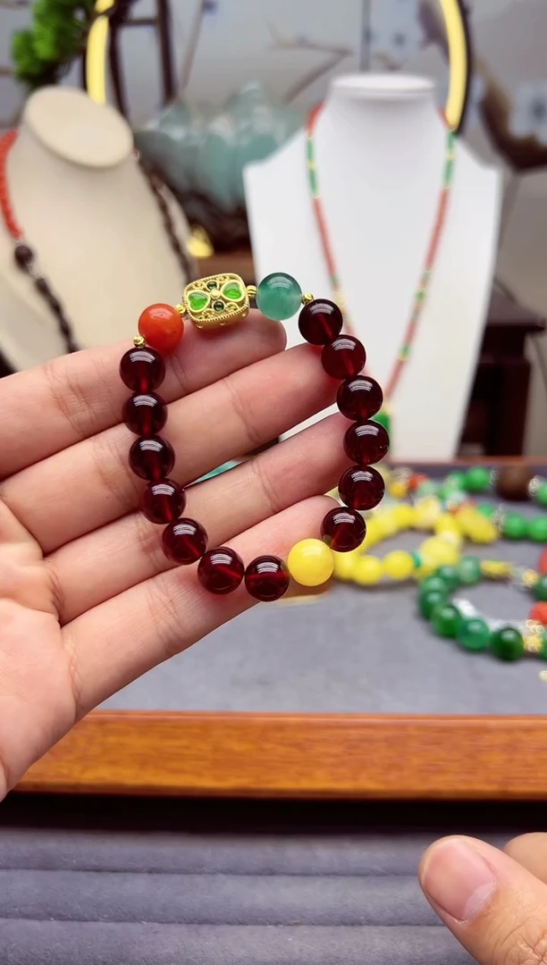 【闪购商品】血珀手链14K金镶嵌s483``````