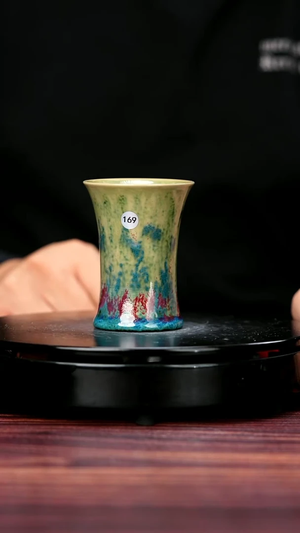 杯子169#李盼龙一级品原矿钧瓷束腰杯