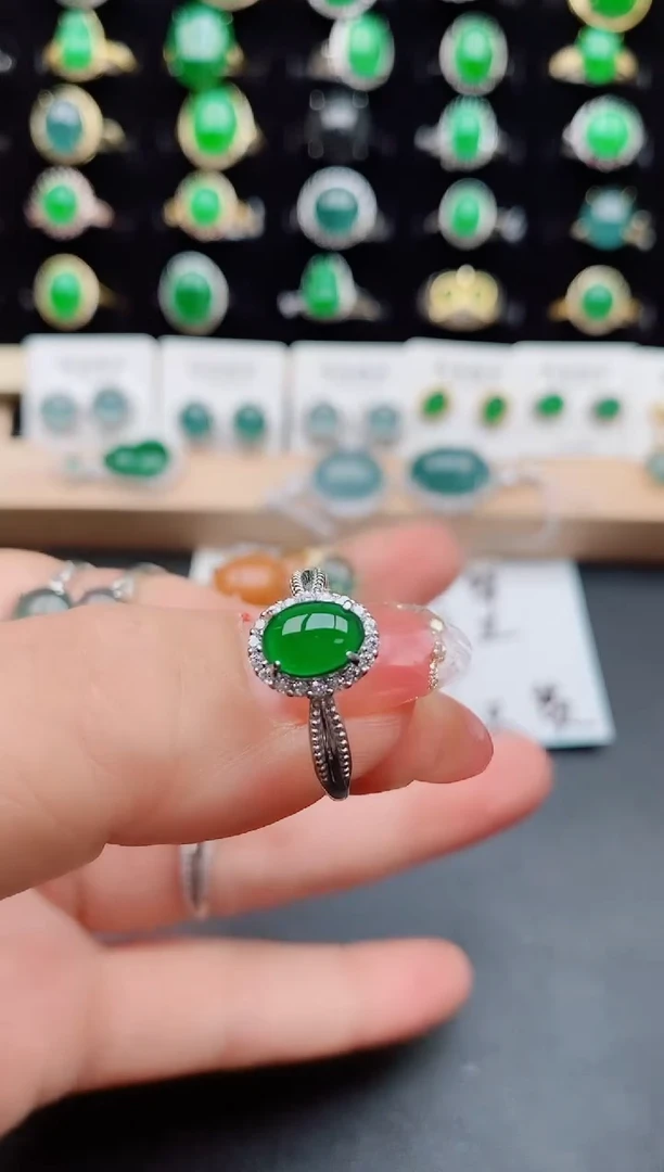 【闪购商品】翡翠戒指银S925镶嵌50800