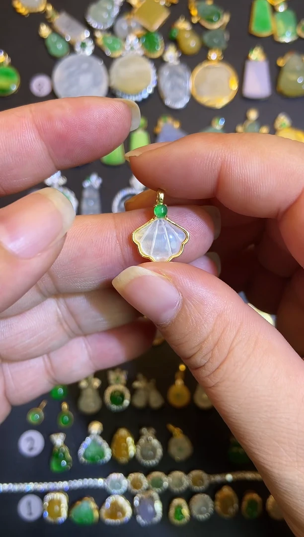 吊坠(不含链)银S925镶嵌翡翠1