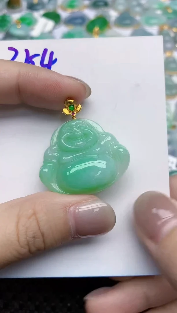 【闪购商品】翡翠颈饰18K金镶嵌天然翡翠A货