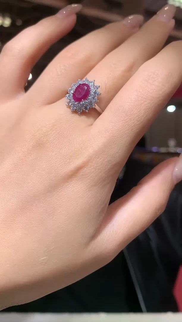 银S925镶嵌戒指红宝石【宝石世家严选】