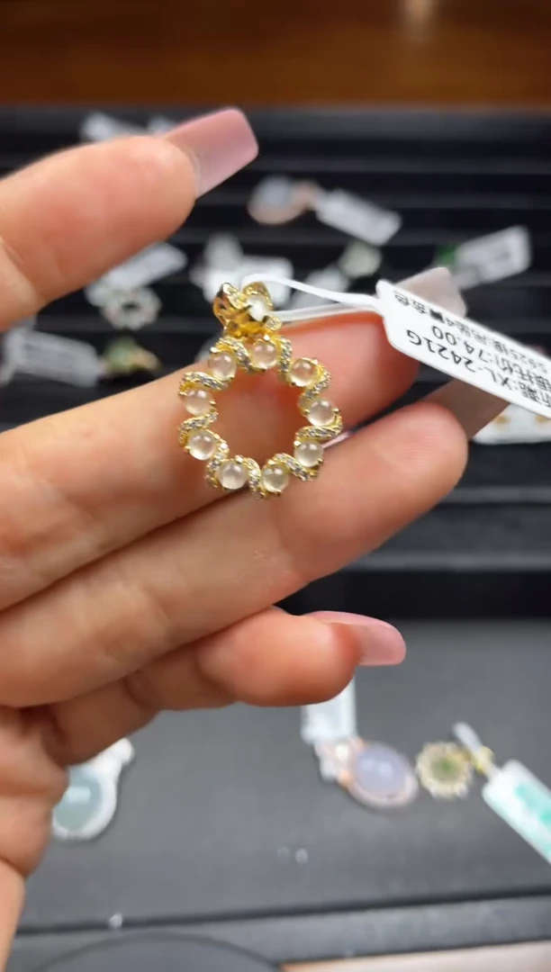 银S925镶嵌戒指翡翠天然翡翠A货