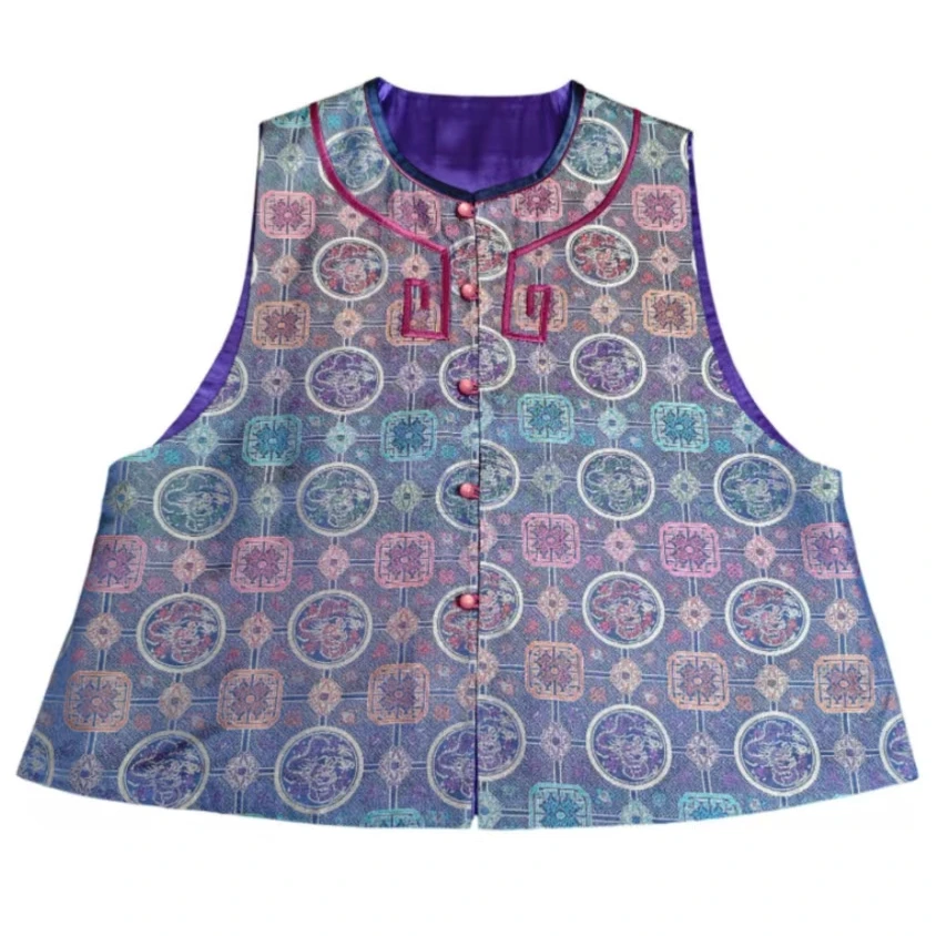 锦帛花衣天下原创设计非遗宋锦新中式国风复古百搭春夏女装马甲