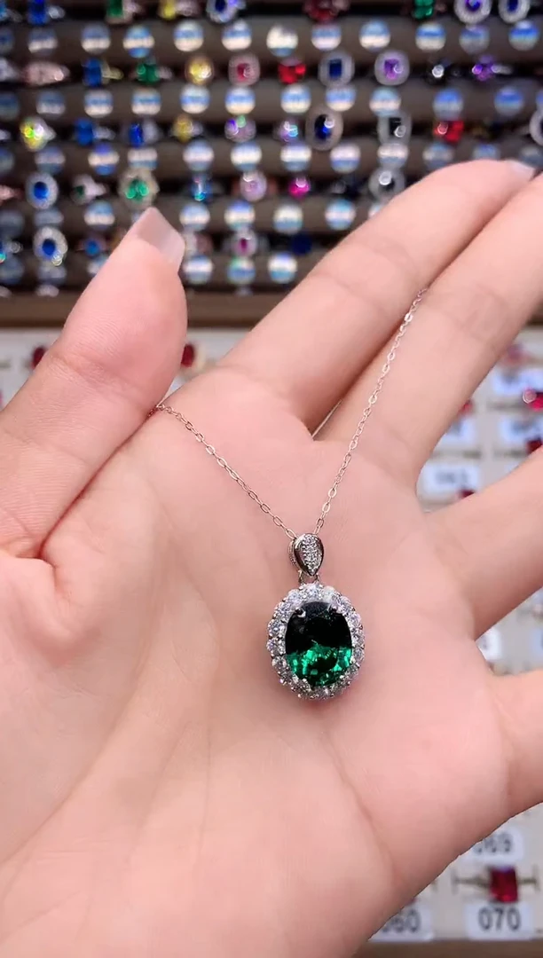 吊坠透辉石银S925镶嵌911白