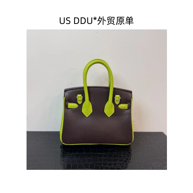 A199 绿茶配西梅银扣铂金19内缝法羊皮手提包1313/D014