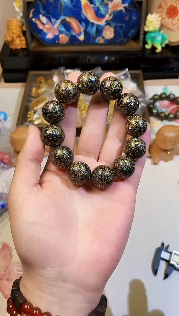 【闪购商品】非洲檀香手串/手链大漆黑金色卡20