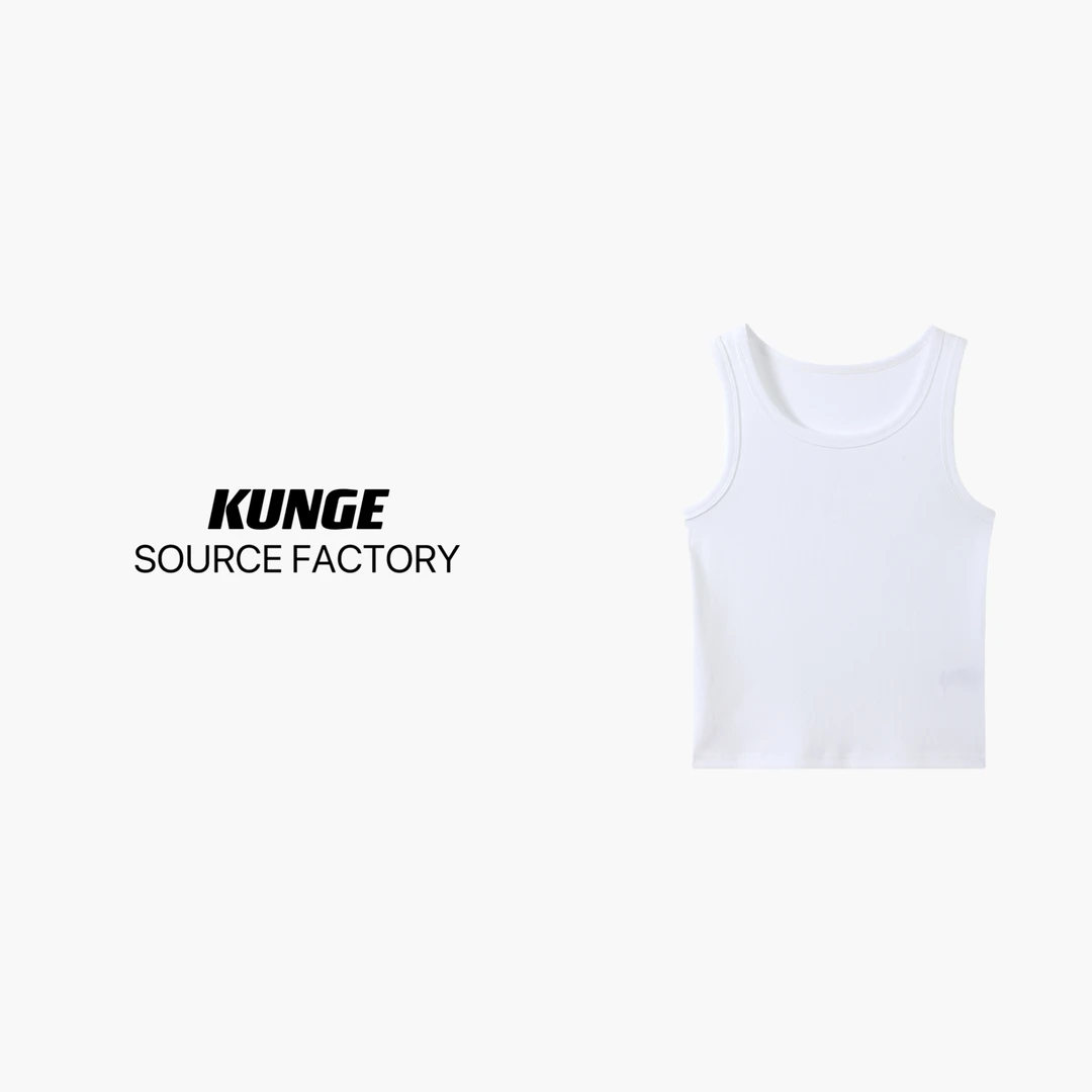 KUNGE- 通勤运动白色时尚休闲百搭背心-9176