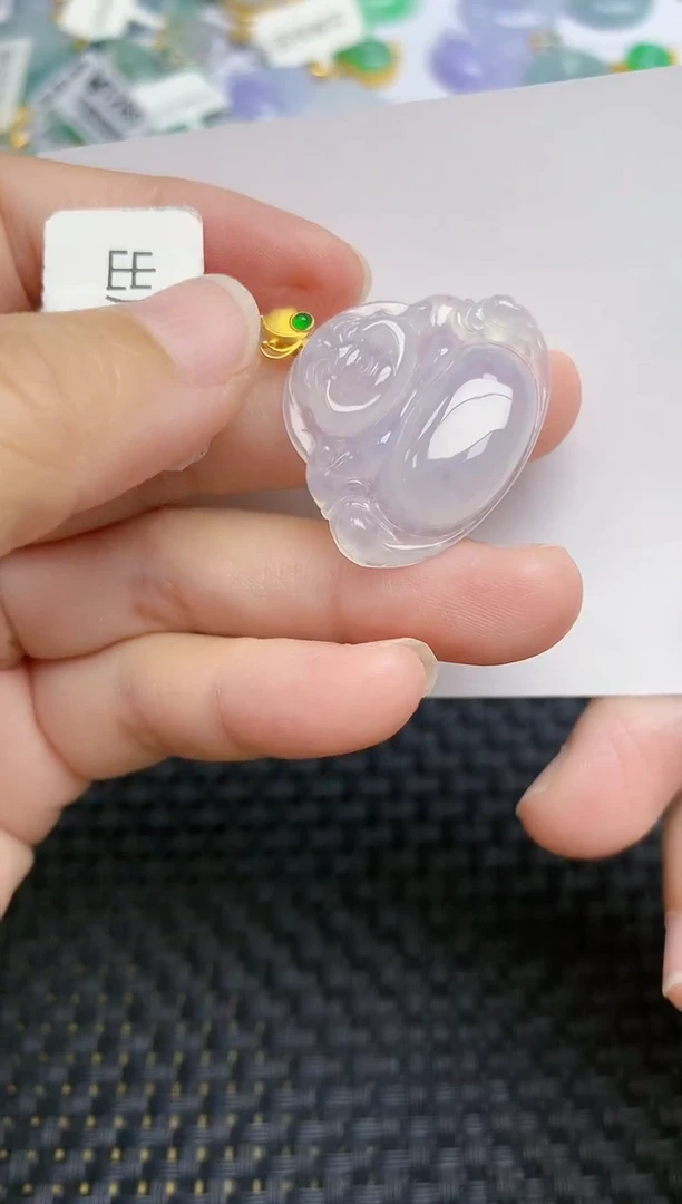 翡翠18K金镶嵌颈饰 天然缅甸A货翡翠百元以上9元证书费自理