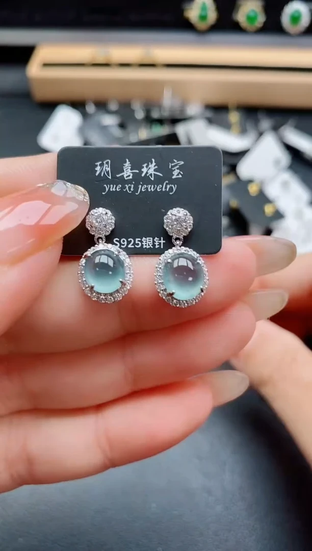 银S925镶嵌戒指翡翠1