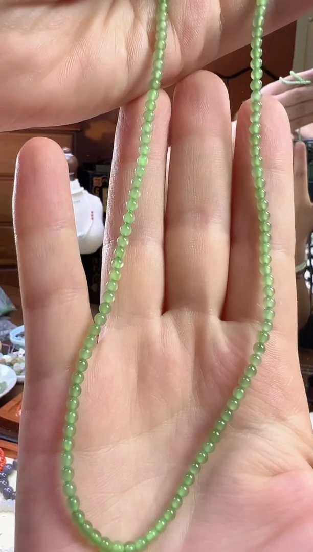 和田玉（碧玉）未镶嵌颈饰碧玉3mm