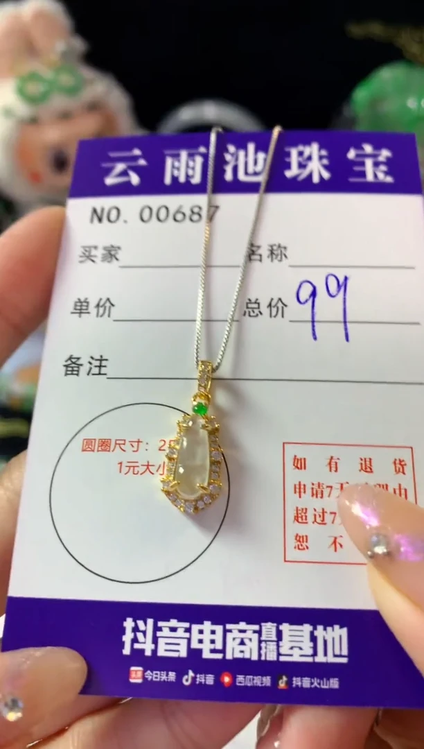 翡翠银S925镶嵌颈饰翡翠