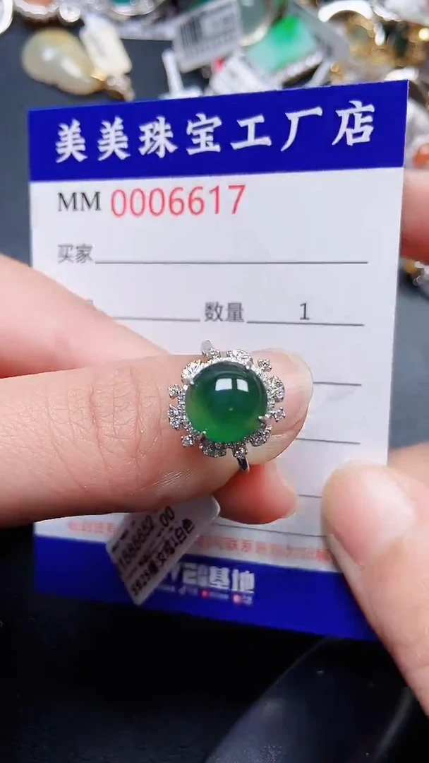 颈饰银S925镶嵌翡翠6617