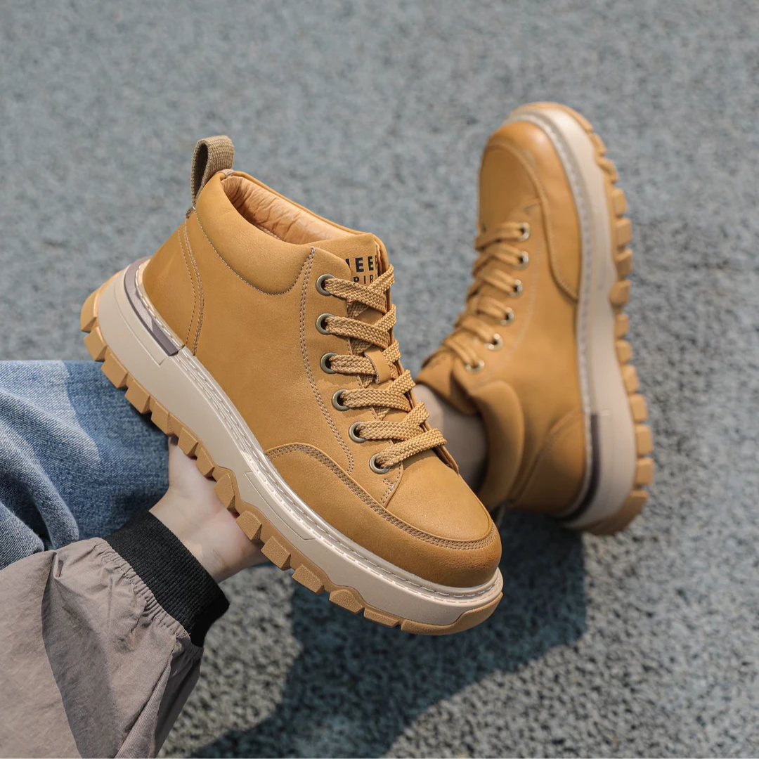 JEEP吉普2025加绒时尚户外运动马丁靴复古百搭厚底黄靴秋冬百搭