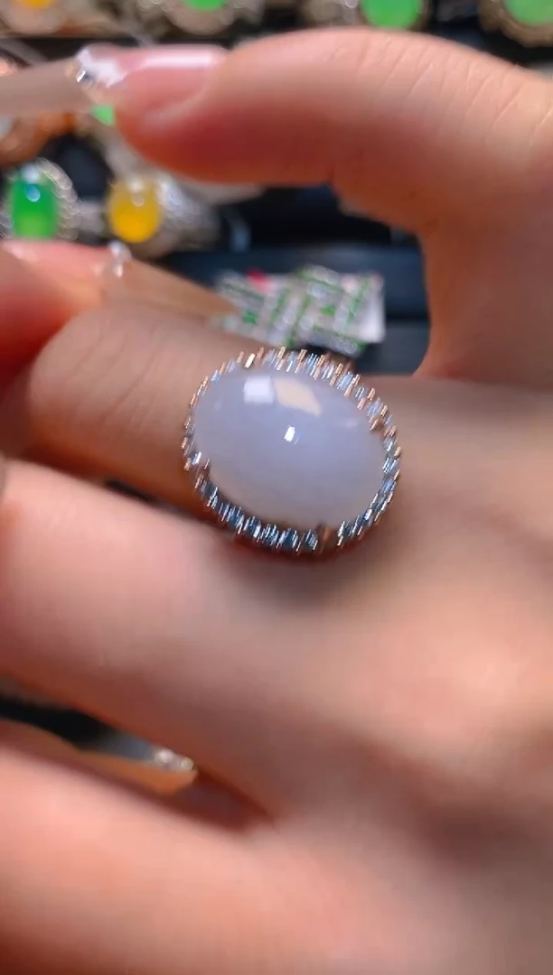 翡翠银S925镶嵌耳饰天然