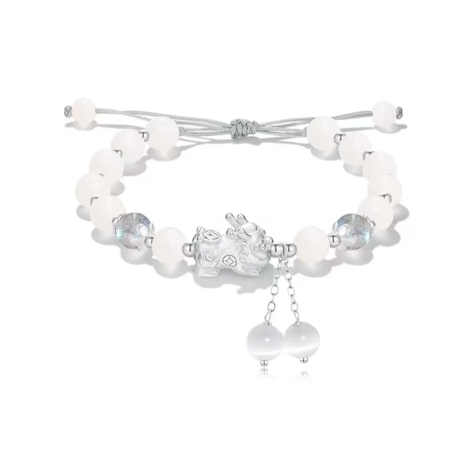 925银手链 招财貔貅 转运珠国潮复古新中式国风上岸串珠文玩