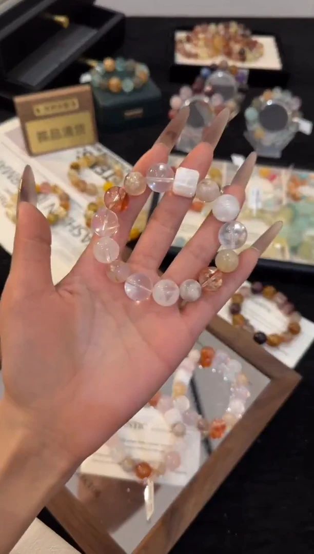 合金手链水晶樱花玛瑙手链x3374
