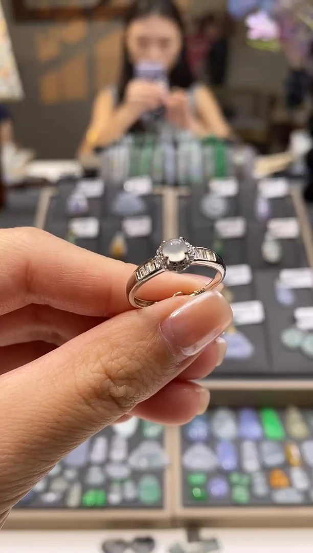 银S925镶嵌戒指翡翠戒指