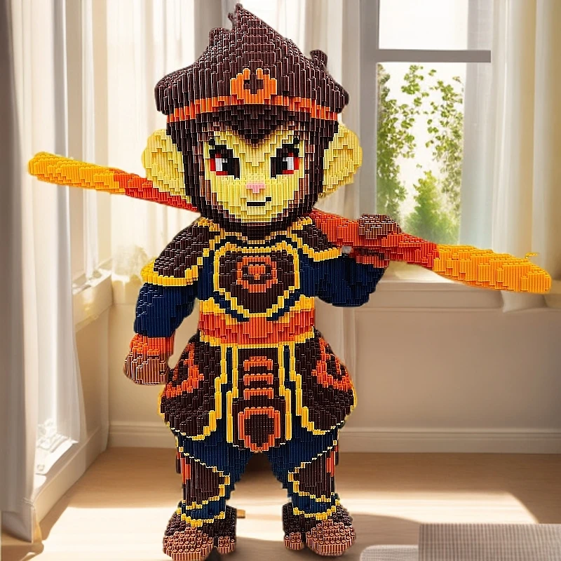 蛇年暗黑新款70CM齐天大圣悟空大颗粒积木益智玩具手工礼物送心意