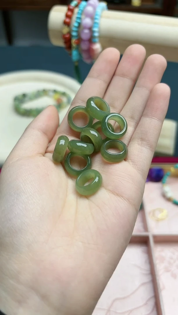 【闪购商品】和田玉跑环未镶嵌和田玉碧玉跑环*1 DN多样发一