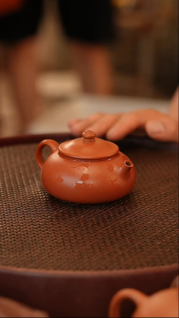 茶壶紫砂寒江 朱泥 150cc