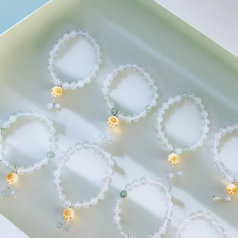 非金属木质手链 天山翠的风，天山翠珠子搭配炭烧猫爪新中式手链