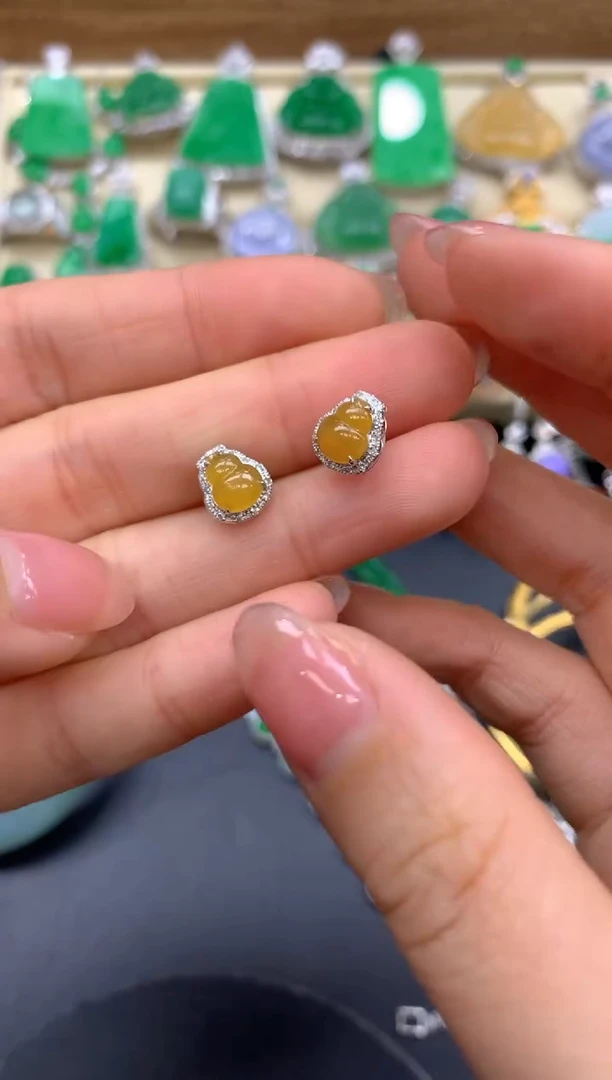 【闪购商品】翡翠耳饰18K金镶嵌259-中国好珍宝