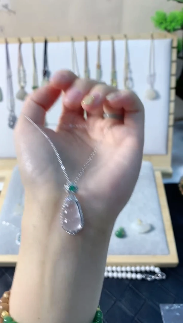 【闪购商品】石英质玉颈饰银S925镶嵌吊坠4