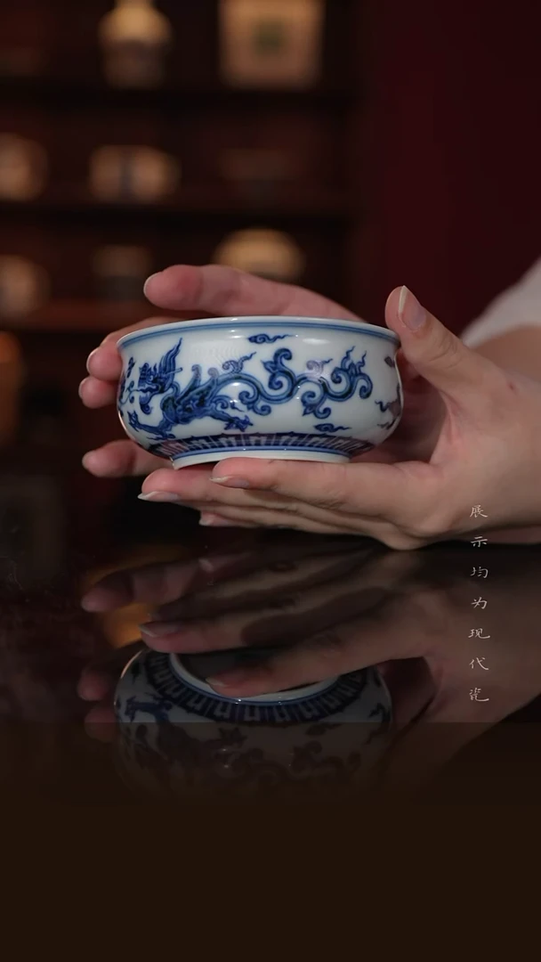 小***梦和然-青花龙纹普洱杯