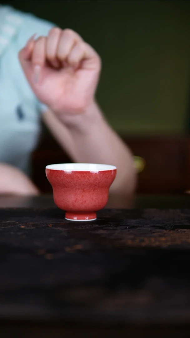杯子景德镇纯手工陶瓷豇豆红